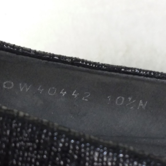 Stuart Weitzman Laidback Lizette Wedge Heels Black Textured Shoes‎ Women's 10.5N - Picture 13 of 14